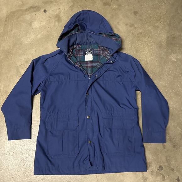 Ladies Woolrich Full Zip Hooded Coat Field Jacket Size Large 8202 Flannel Lined - Picture 1 of 12